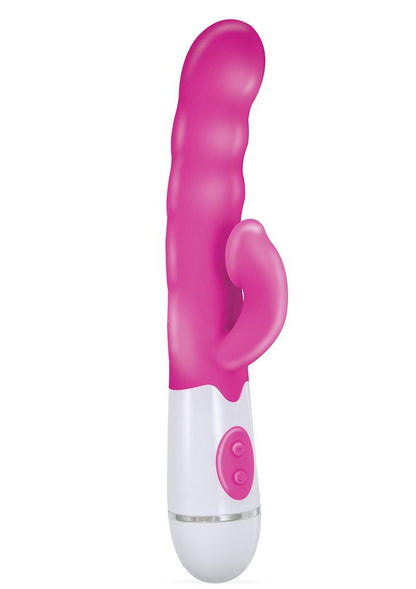 Energize Her Tickler Rabbit Massager Dual Motors Silicone Vibrator - Pink