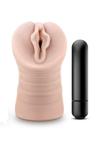 Enlust Destini Dual End Vibrating Stroker - Pussy - Vanilla