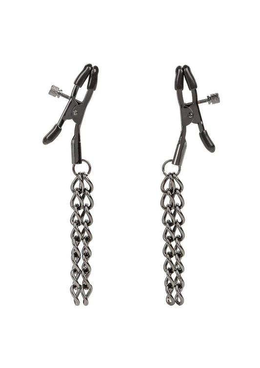 Euphoria Collection Chain Nipple Clamps - Black