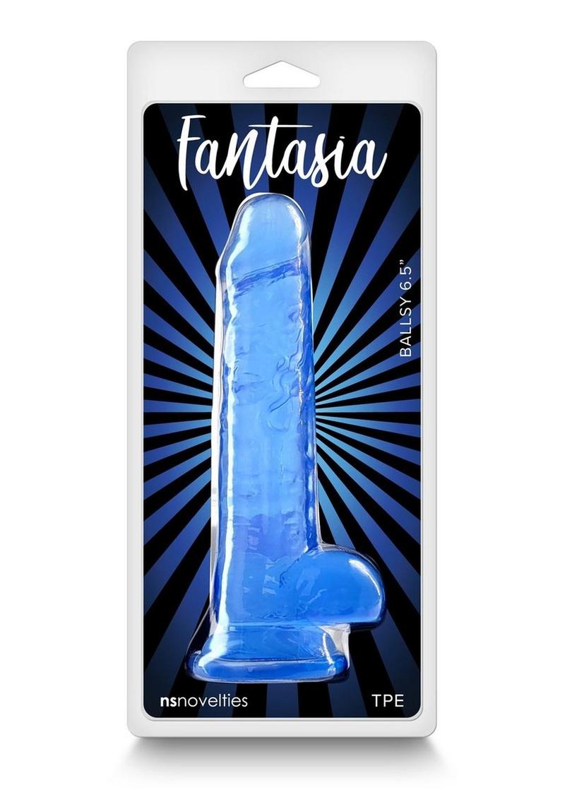 Fantasia Ballsy Dildo - Blue/Clear - 6.5in