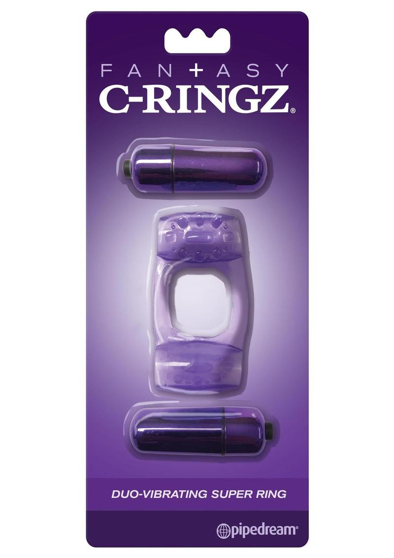 Fantasy C-Ringz Duo-Vibrating Super Cock Ring with Bullet - Purple