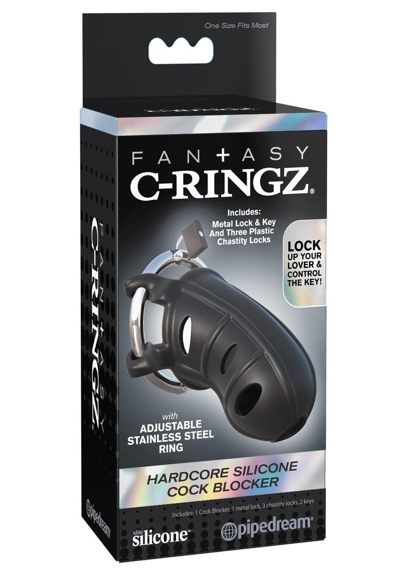 Fantasy C-Ringz Hardcore Silicone Cock Blocker Cock Ring - Black