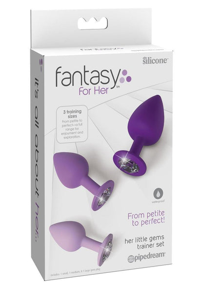 Fantasy For Her Her Little Gems Trainer Set Anal Kit 3 Training Size Plugs Waterproof Silicone - Purple