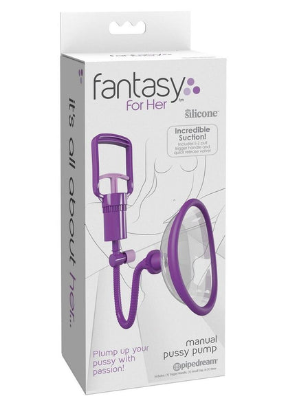 Fantasy For Her Manual Pussy Pump - Clear/Purple