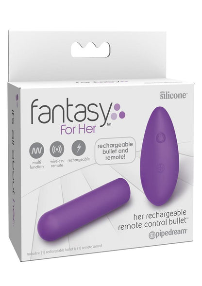 Fantasy For Her Silicone Rechargeable Remote Control Bullet - Purple