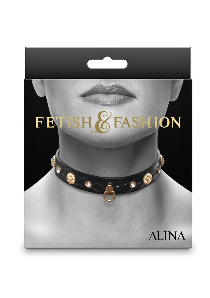 Fetish and Fashion Alina Collar - Black/Gold