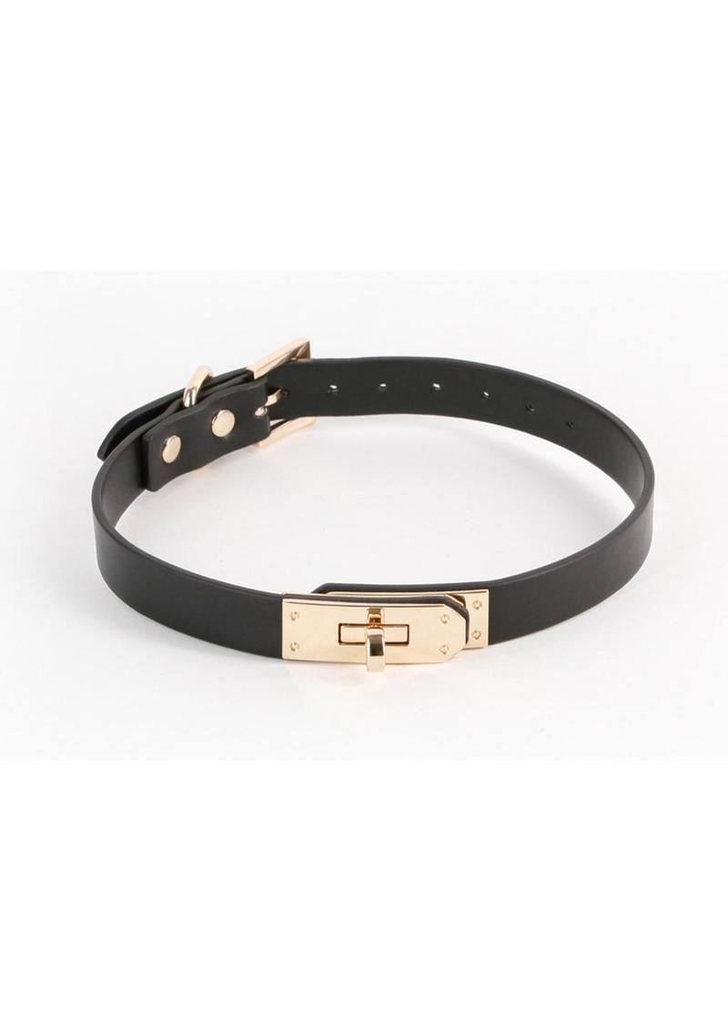 Fetish and Fashion Sadie Collar - Black/Gold