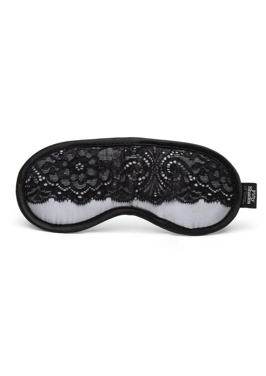 Fifty Shades Of Grey Play Nice Satin and Lace Blindfold - Black/Silver