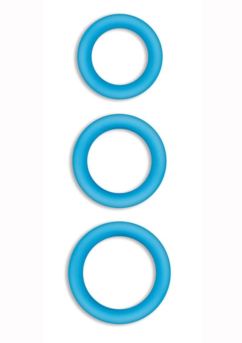 Firefly Halo Large Silicone Cock Ring - Blue/Glow In The Dark - Large