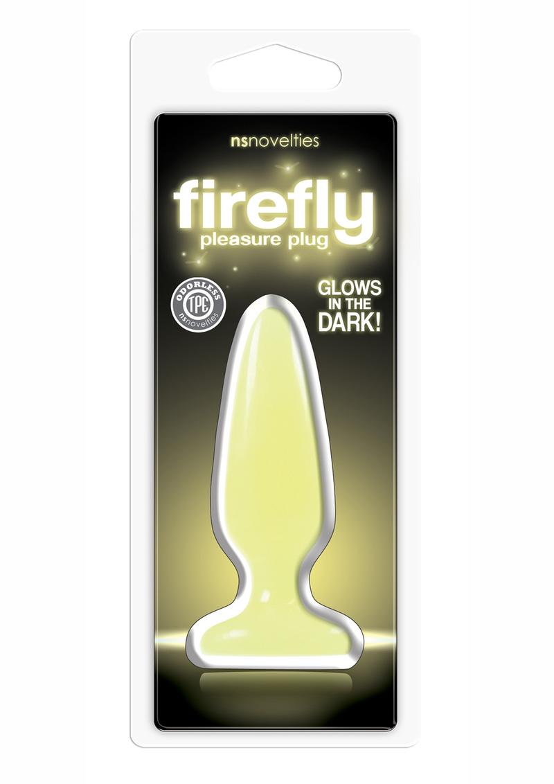 Firefly Pleasure Plug Butt Plug - Glow In The Dark/Yellow - Small