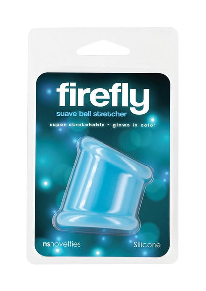 Firefly Suave Glow In The Dark Ball Stretcher Cock Ring - Blue/Glow In The Dark