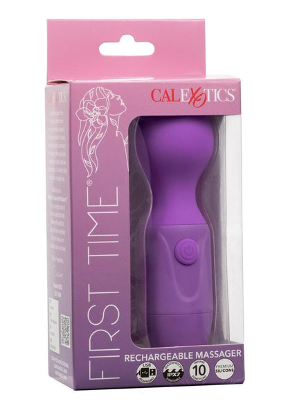 First Time Rechargeable Silicone Massager - Purple