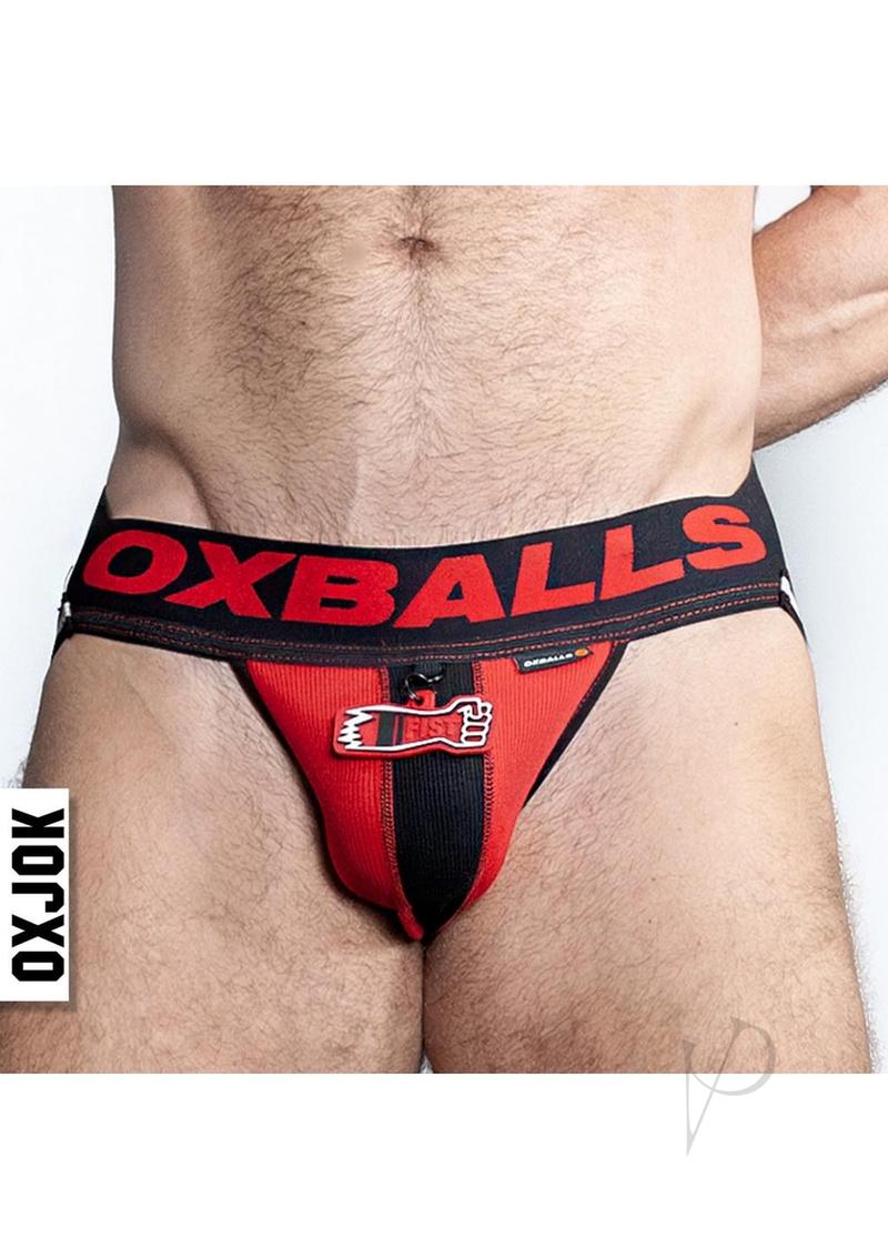 Fister 3d Rubber Fist Jock - Black/Red - XLarge