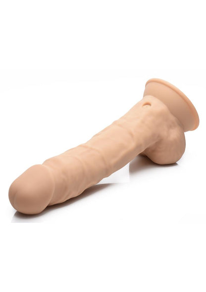 Fleshstixxx Silicone Rechargeable Vibrating Dong with Balls