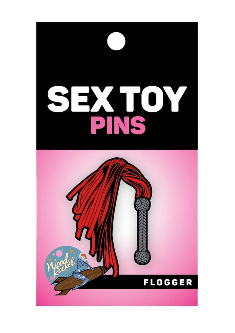 Flogger Enamel Pin - Grey/Red