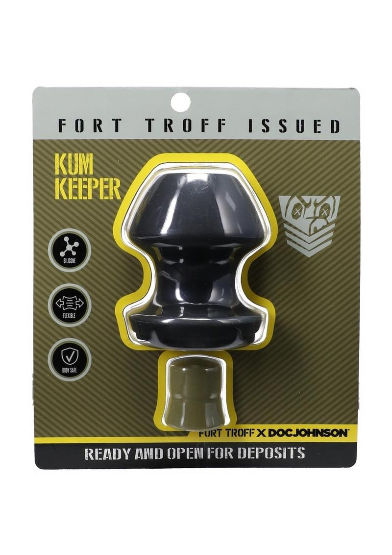 Fort Troff Kum Keeper Silicone Open End Anal Plug - Black - Large