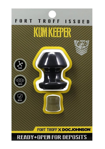 Fort Troff Kum Keeper Silicone Open End Anal Plug - Black - Small