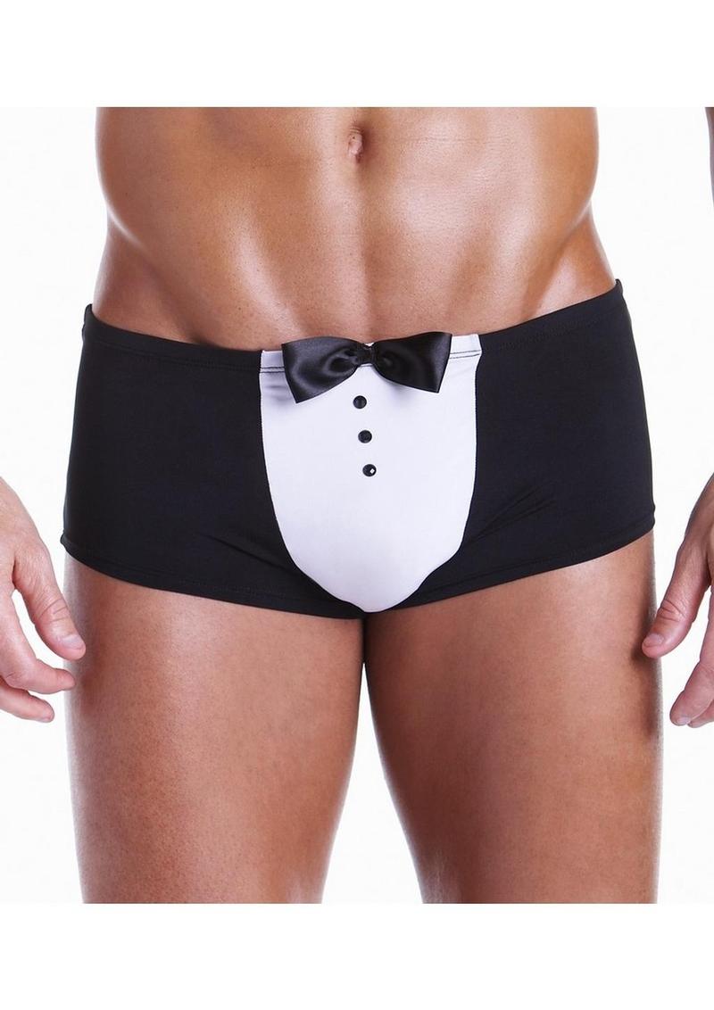 Fundies Black Tie Tuxedo with Bow Tie - Black/White - One Size