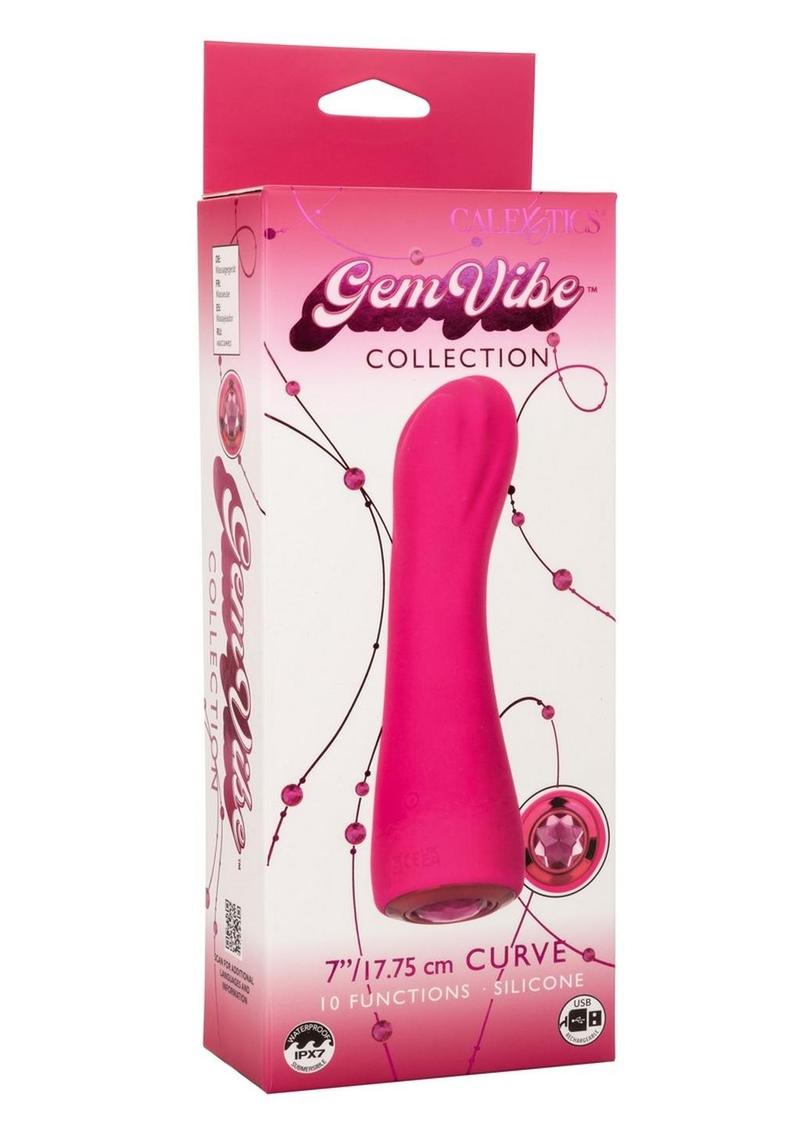 Gem Vibe Collection Curve Rechargeable Silicone G-Spot Vibtator - Pink