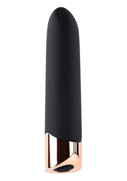 Gender X Gold Standard Rechargeable Silicone Bullet - Black/Rose Gold