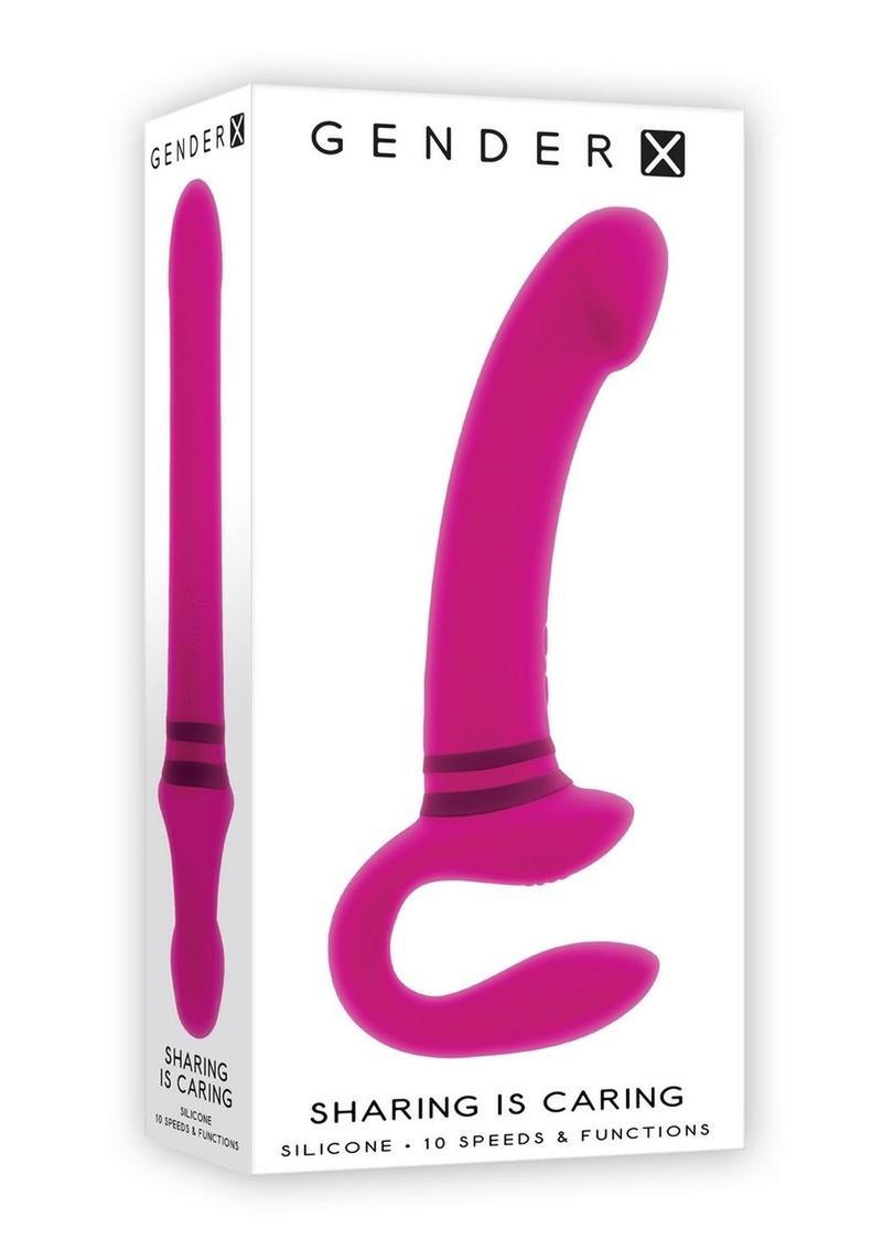 Gender X Sharing Is Caring Rechargeable Silicone Dual Vibrator - Pink