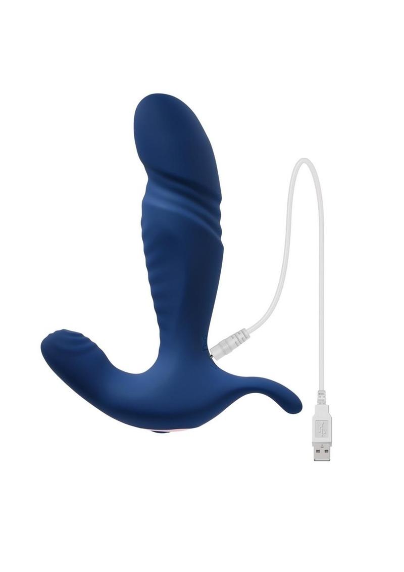 Gender X True Blue Rechargeable Silicone Thrusting Anal Vibrator