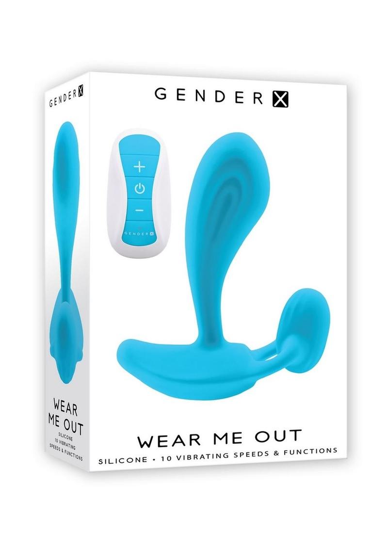 Gender X Wear Me Out Rechargeable Silicone Panty Vibe with Remote - Blue