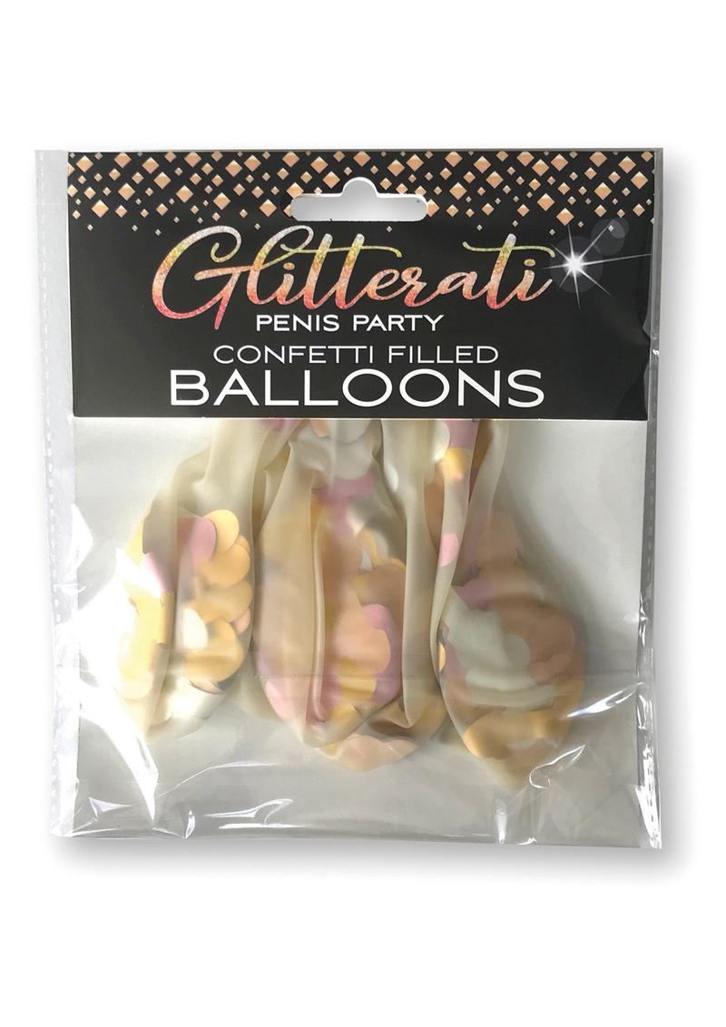 Glitterati Penis Party Confetti Filled Balloons - 5 Pack