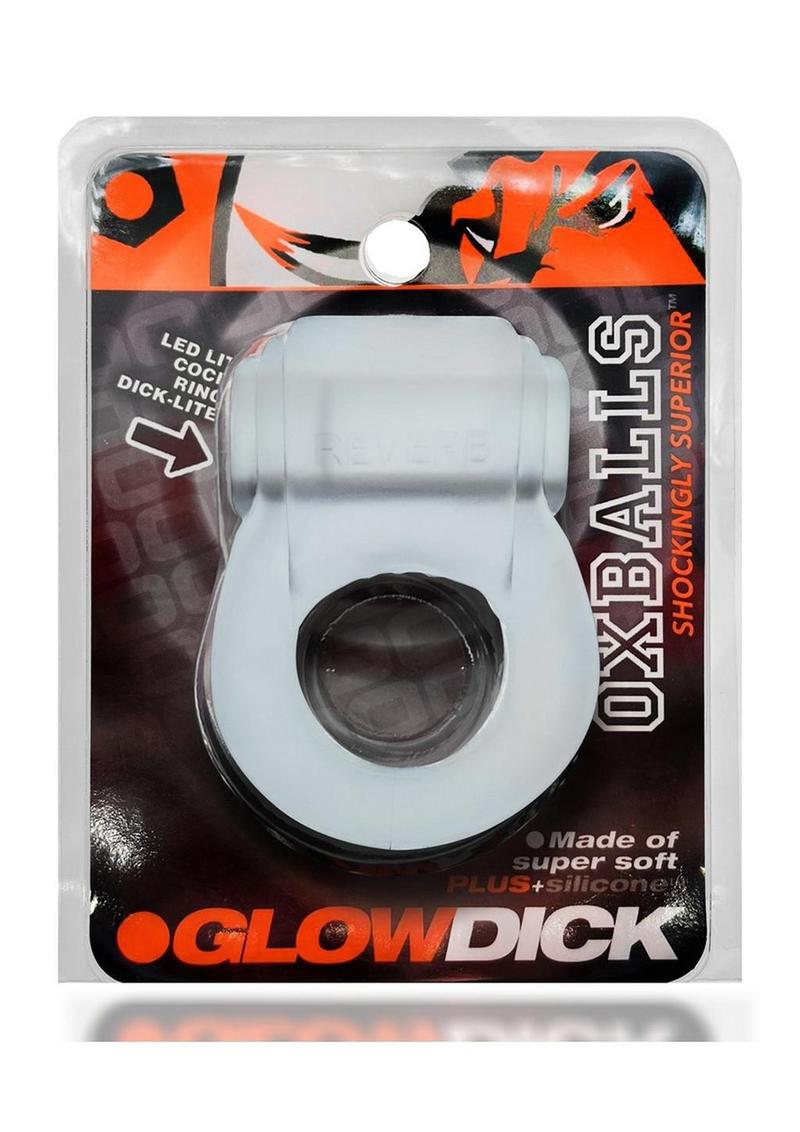 Glowdick Silicone Cockring with Led - Clear/Clear Ice