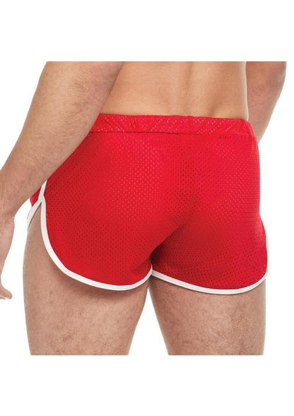 Goal Line Side Split Mesh Booty Shorts