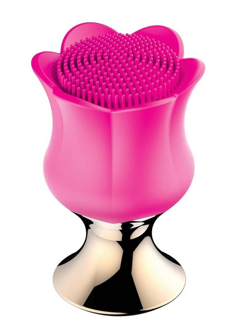 Goddess Diamond Bloom Rechargeable Silicone Massager - Fushcia