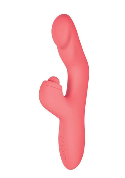 Goddess Heat Up Rechargeable Silicone Tapping Massager - Coral/Orange