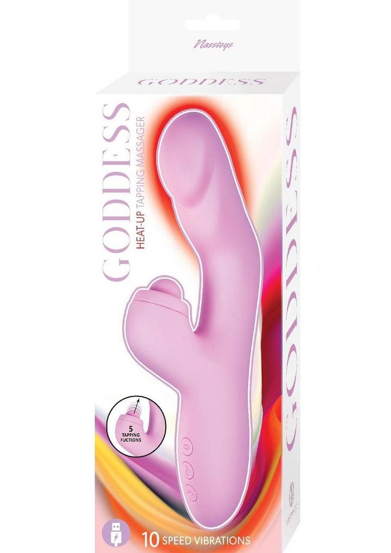 Goddess Heat Up Rechargeable Silicone Tapping Massager - Lavender/Purple