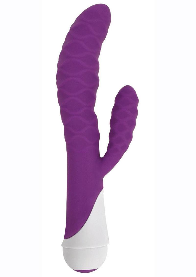 Gossip 20x Wavy Silicone Rabbit Vibrator - Purple