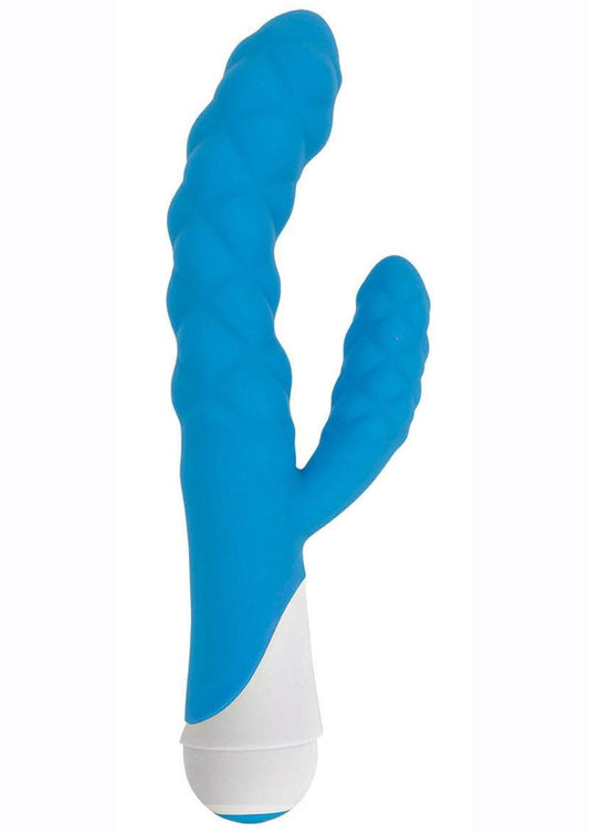 Gossip Ellen 20x Silicone Rabbit Vibrator - Blue