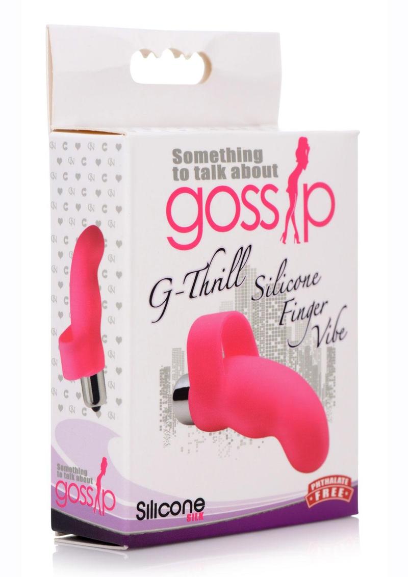 Gossip G-Thrill Silicone Finger Vibrator with Full Size Bullet - Pink