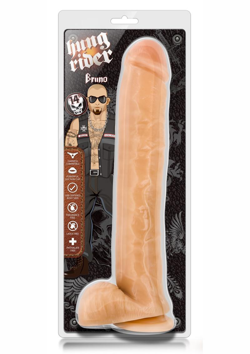 Hung Rider Bruno Dildo with Balls - Vanilla - 14in