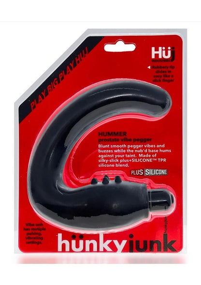 Hunkyjunk Hummer Silicone Vibrating Prostate Pegger - Tar - Black