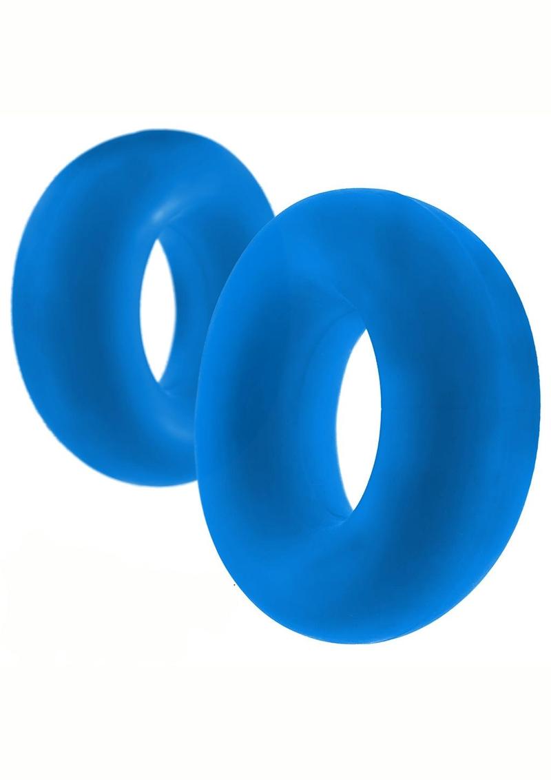 Hunkyjunk Stiffy Bulge Silicone Cock Rings - Blue/Teal Ice - 2 Pack