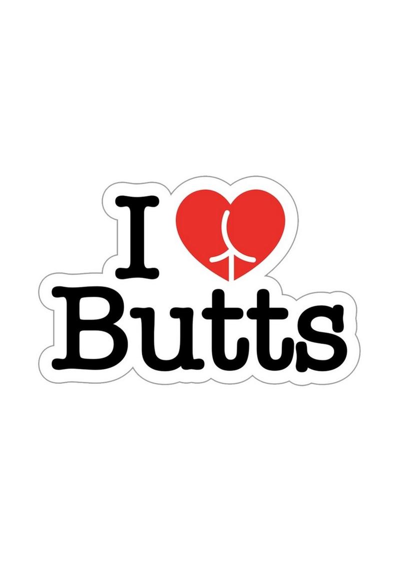 I Love Butts Enamel Pin - Black/Red/White