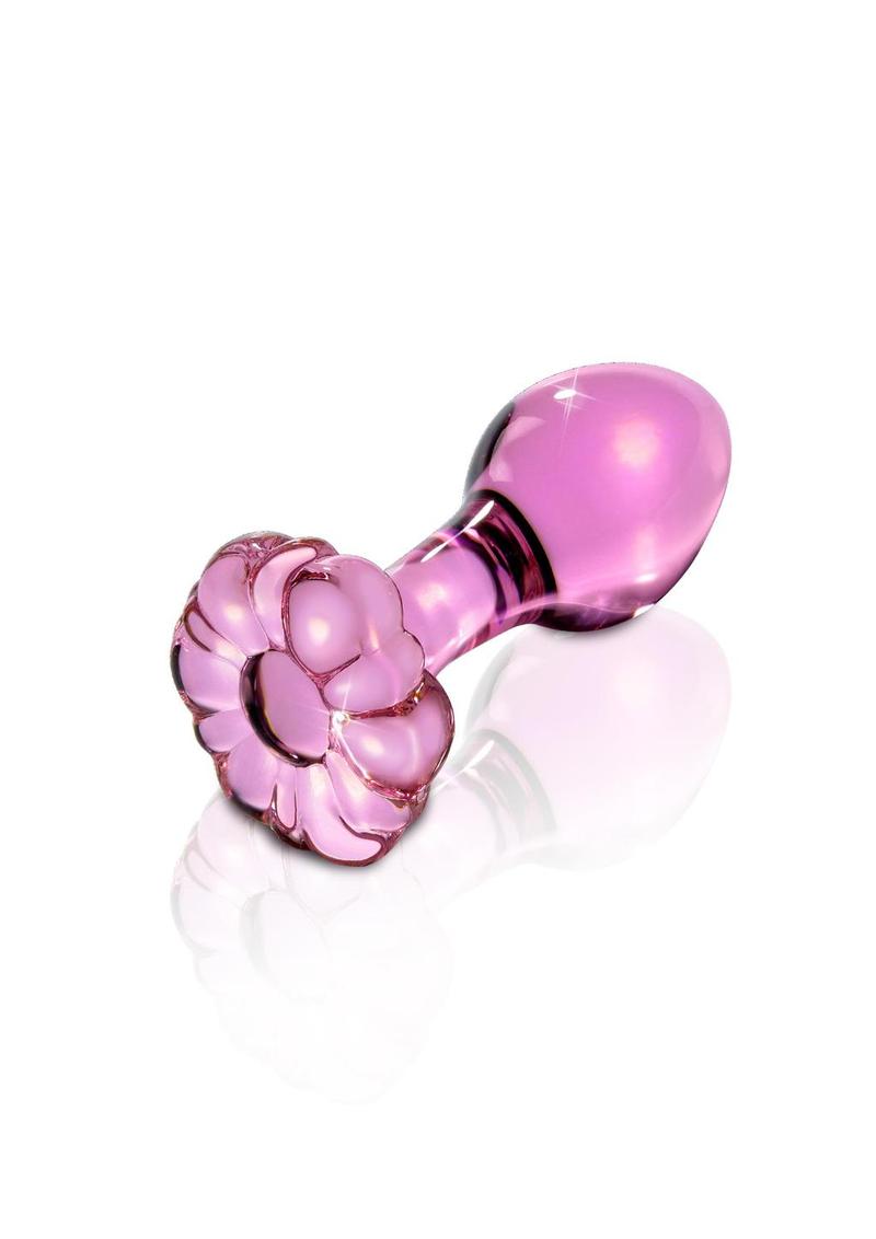 Icicles No. 48 Flower Shaped Glass Anal Plug - Pink