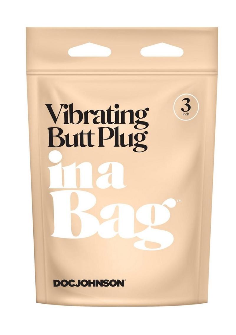 In A Bag Silicone Vibrating Butt Plug - Black - 3in