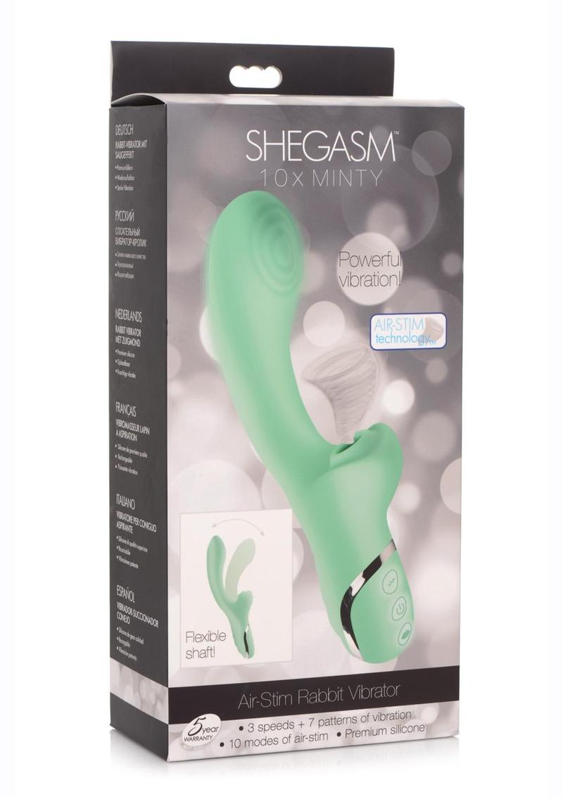 Inmi Shegasm Minty Rechargeable Silicone Suction Rabbit Vibrator - Teal