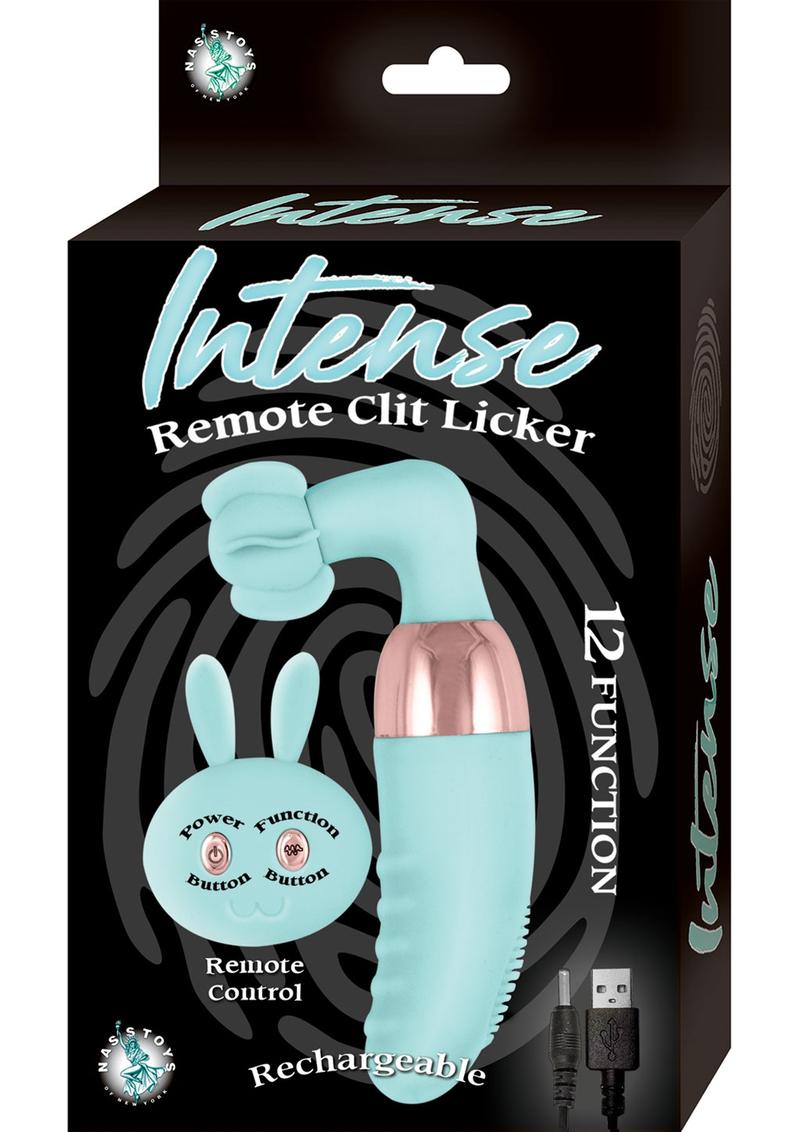 Intense Remote Control Silicone Rechargeable Clit Licker - Aqua