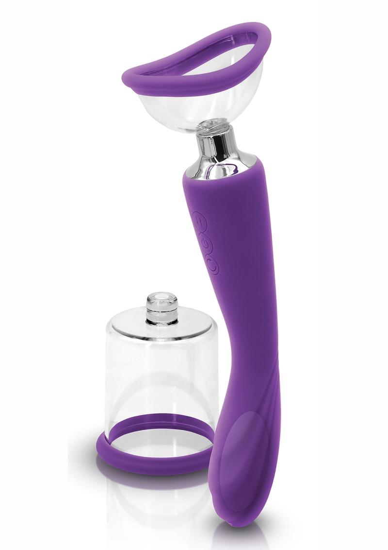 Inya Silicone Rechargeable Pump and Vibrator - Purple