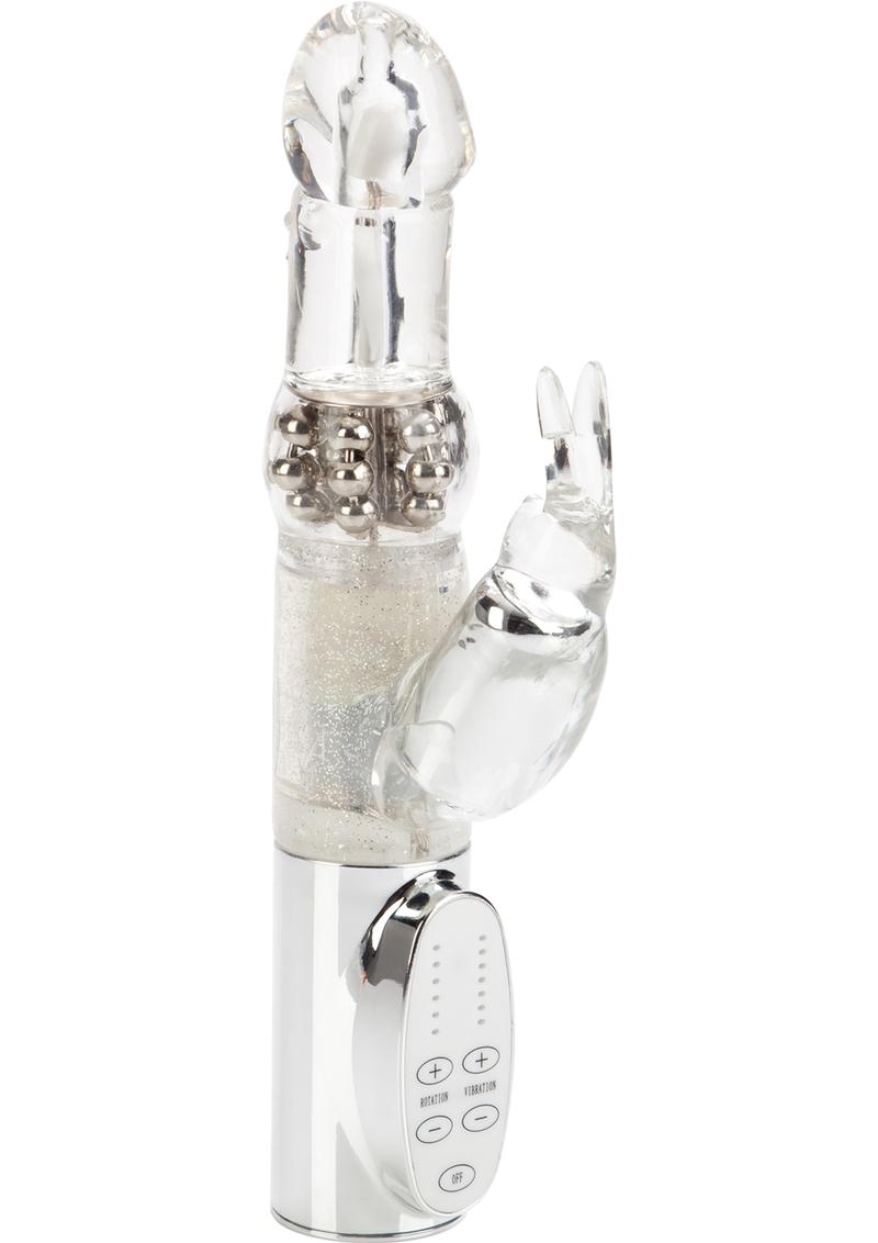 Jack Rabbit Platinum Collection Rabbit Vibrator - Clear/Silver