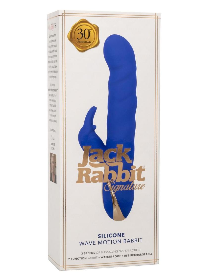 Jack Rabbit Signature Rechargeable Silicone Wave Motion Rabbit Vibrator - Blue