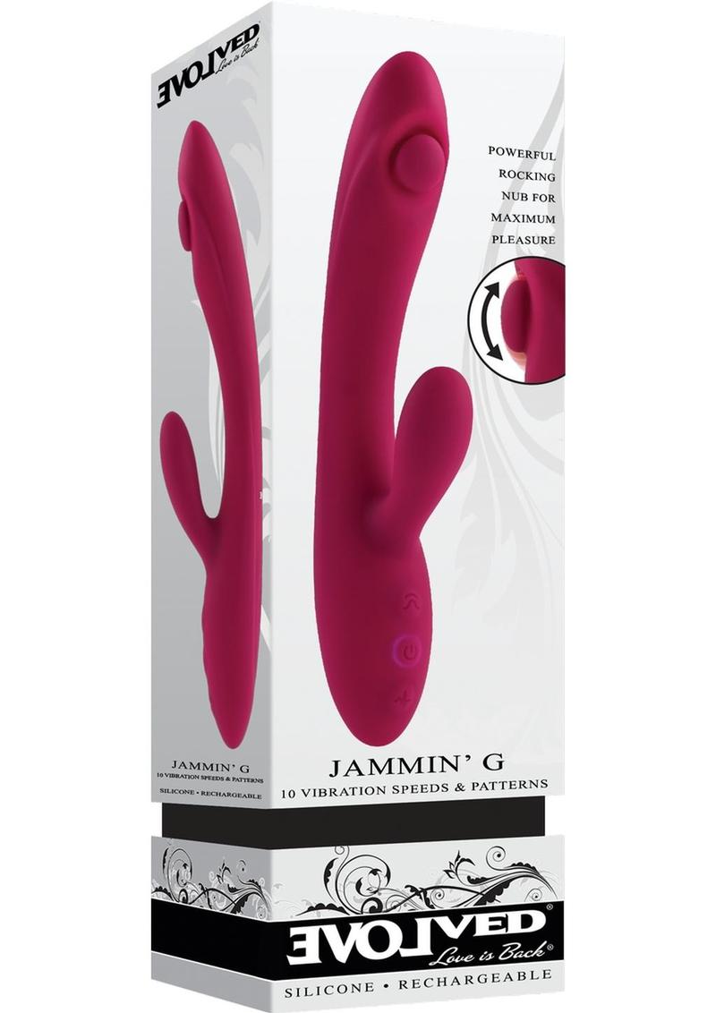 Jammin' G Rechargeable Silicone Vibrator - Red