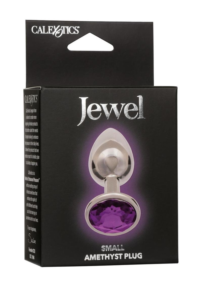 Jewel Amethyst Aluminum Anal Plug - Metal/Purple - Small