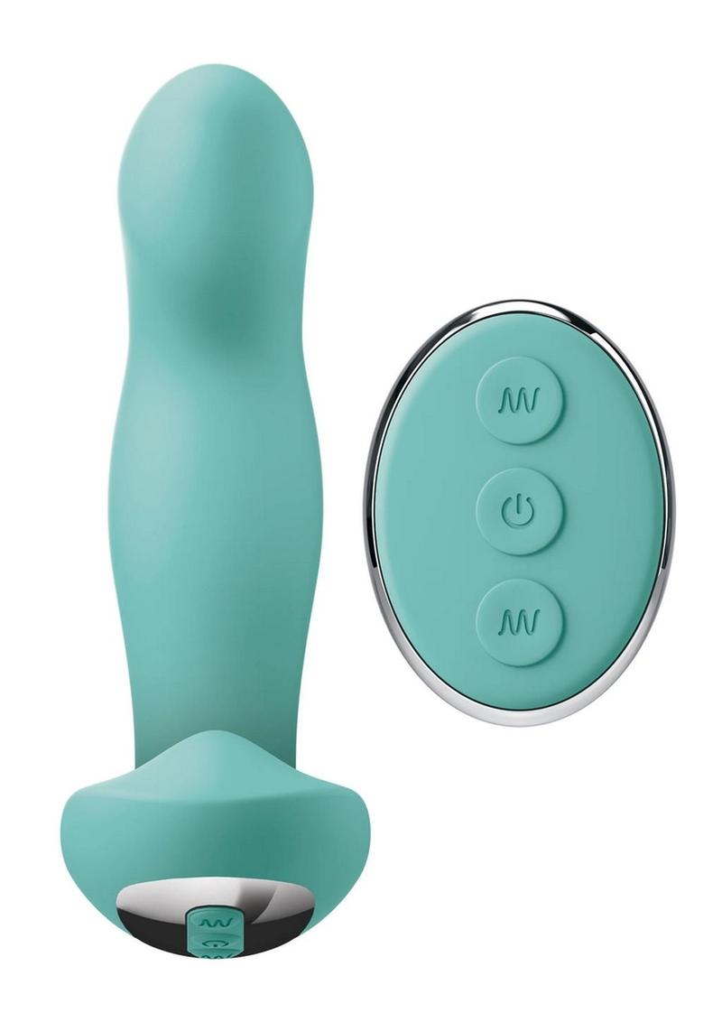 Jimmyjane Pulsus G-Spot Rechargeable Silicone Dual Stimulator with Remote - Teal